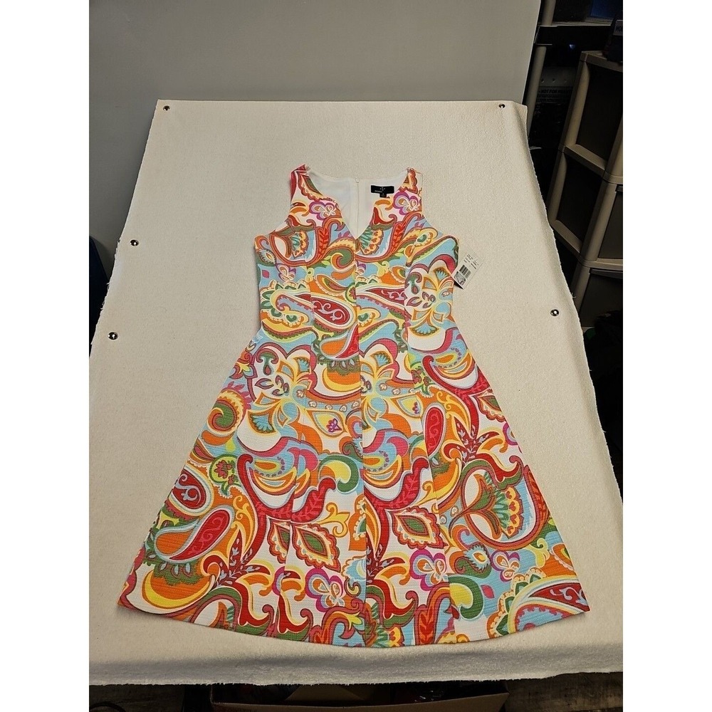 NWT Ronni Nicole Womens 70's Hippie Multicolor BOHO Shift Dress Size 8 New